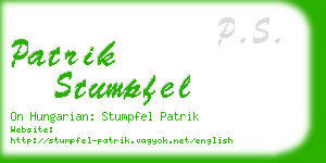 patrik stumpfel business card